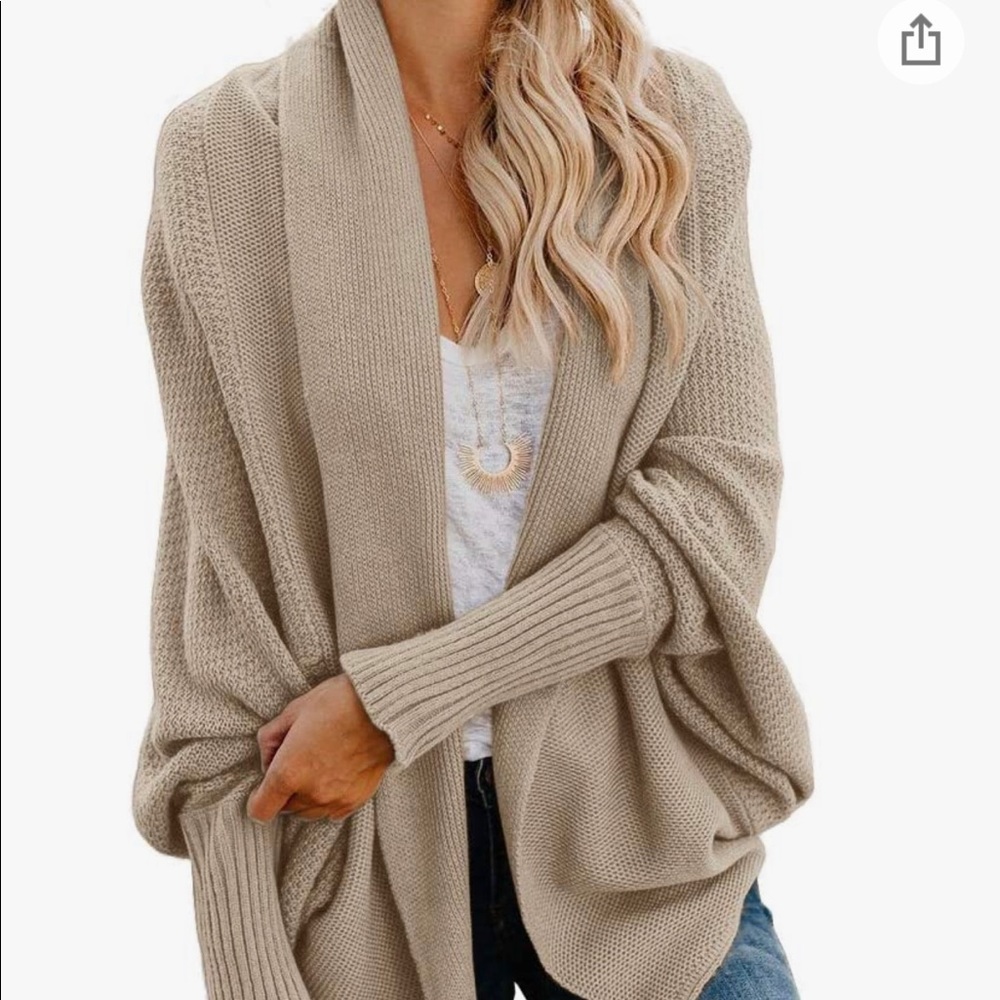 Women's Kimono Batwing Cable Knitted Slouchy Oversized Wrap Cardigan Sweater